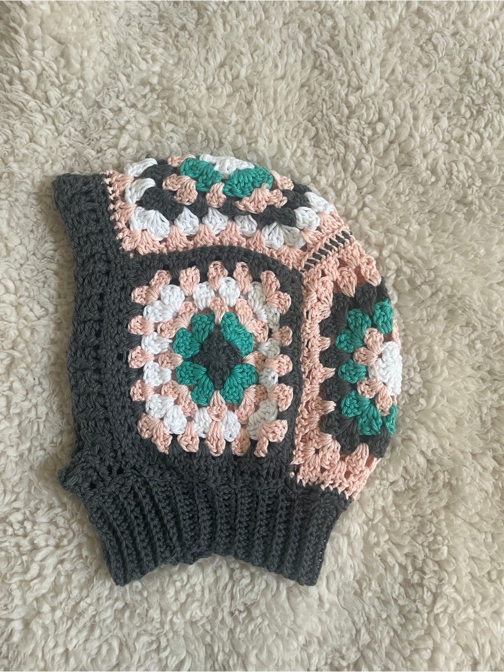 Crochet Granny Square Balaclava Hood - Picture 3 of 7
